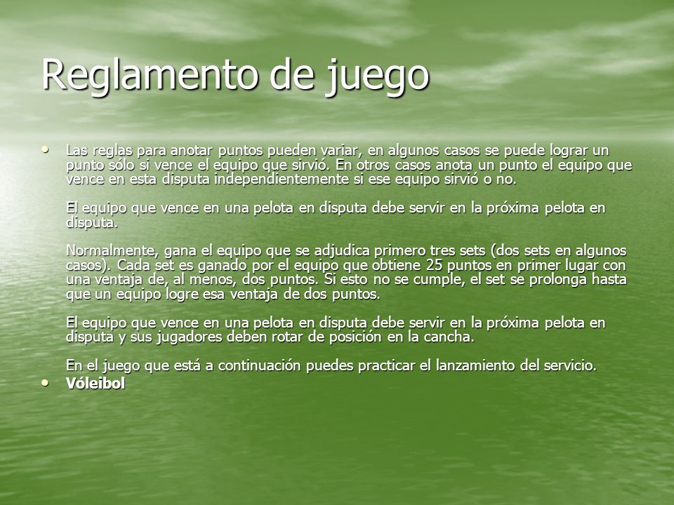 reglamento de voley para niños